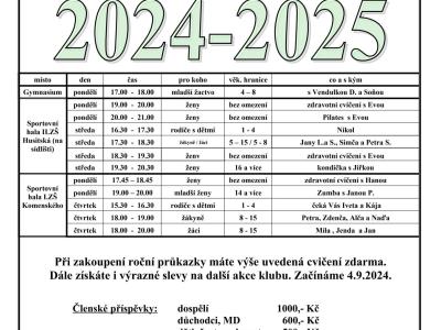 Cvičební rok 2024-2025